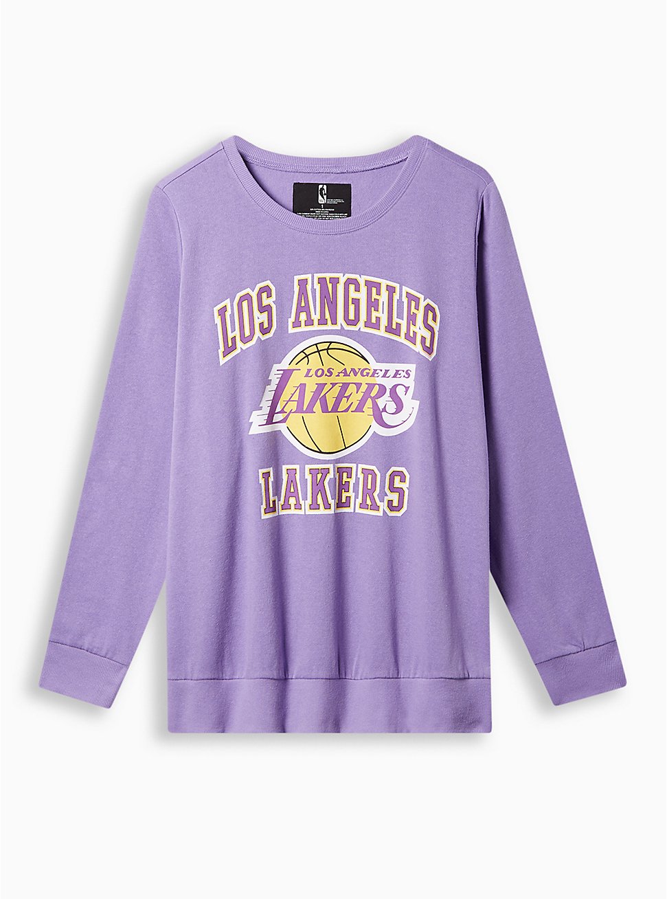 Plus Size NBA Los Angeles Lakers Cozy Fleece Crew Neck Sweatshirt, PURPLE, hi-res
