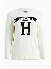 Harry Potter Hogwarts Soft Acrylic Pullover Drop Shoulder Tunic Sweatshirt, MARSHMALLOW, hi-res