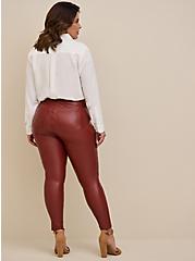 Sky High Skinny Faux Leather High-Rise Pant, MADDER BROWN, alternate