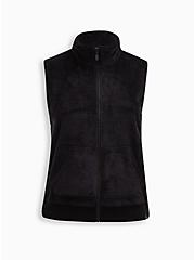 Faux Fur Active Vest, DEEP BLACK, hi-res