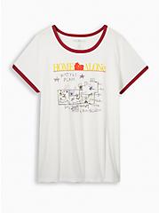 Home Alone Classic Fit Cotton Crew Neck Ringer Tee, IVORY, hi-res