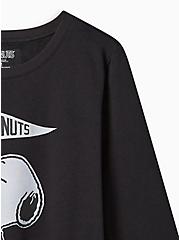 Plus Size Peanuts Snoopy Cozy Fleece Crew Neck Sweatshirt, DEEP BLACK, alternate