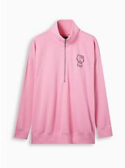 Hello Kitty Zip Cozy Fleece Sweatshirt, PINK, hi-res