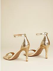 Sequin Stiletto Heel Sandal (WW), GOLD, alternate