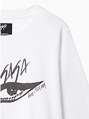 Lady Gaga Cozy Fleece Crew Neck Sweatshirt, BRIGHT WHITE, alternate