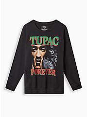 Tupac Cozy Fleece Crew Neck Sweatshirt, DEEP BLACK, hi-res