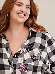 Alice in Wonderland Lizzie Rayon Plaid Long Sleeve Button Up Shirt, MULTI, alternate