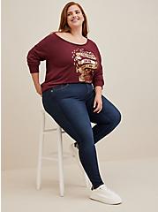 Plus Size Harry Potter Solemnly Swear French Terry Off The Shoulder Sweatshirt, WINE, alternate