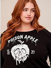 Disney Villains Cozy Fleece Drop Shoulder Graphic Sweatshirts With Lace Up Detail, DEEP BLACK, alternate