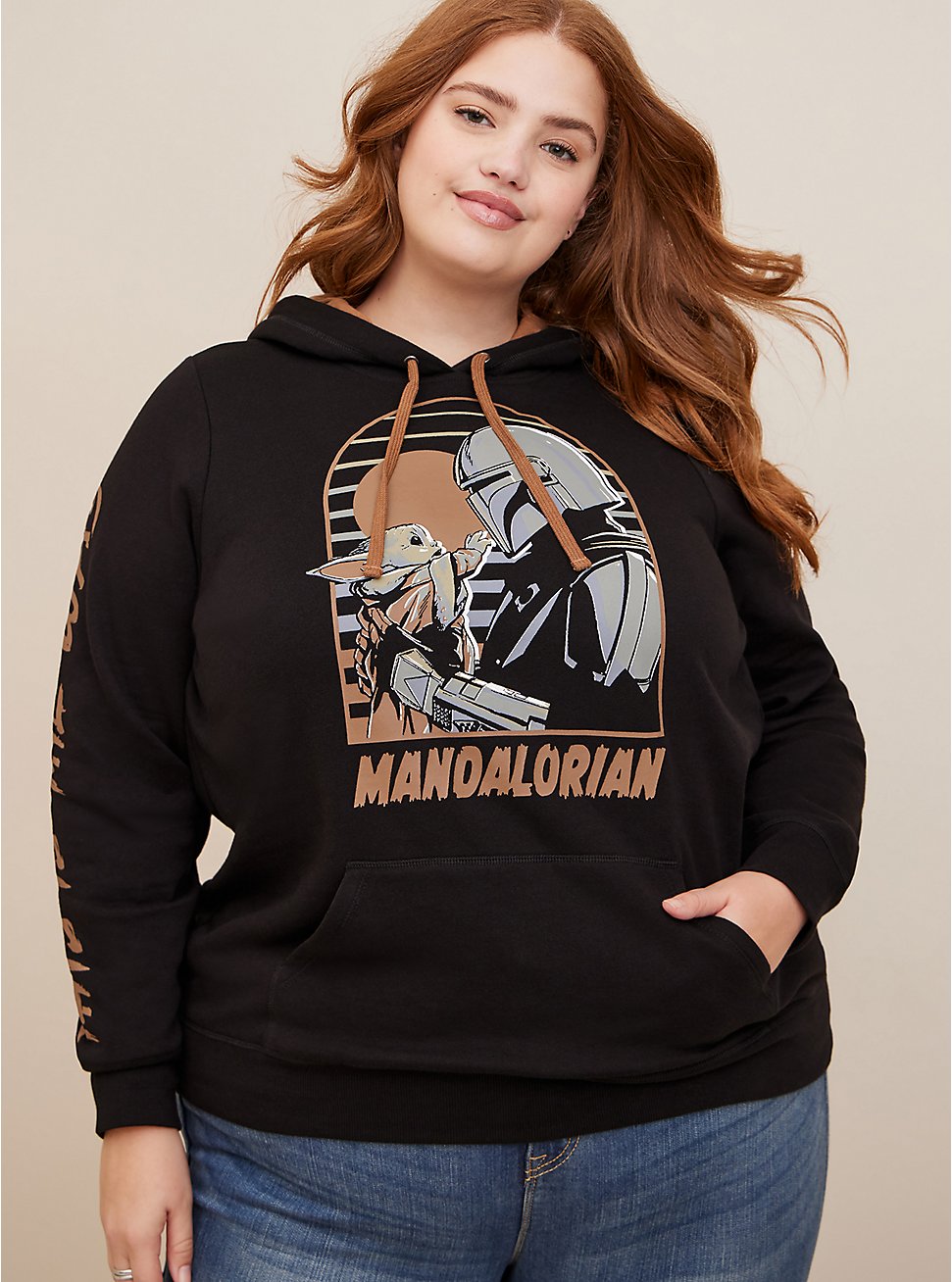 Star Wars The Mandalorian Cozy Fleece Pullover Hoodie, DEEP BLACK, hi-res