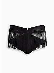 Fringe With Open Back High Rise Tanga Panty, RICH BLACK, hi-res