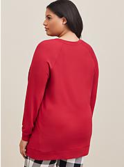 Dream Fleece Long Sleeve Sleep Tunic, JESTER RED, alternate