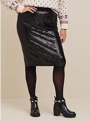 Midi Sequin Skirt, DEEP BLACK, alternate