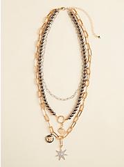 Multi Charms Layered Necklace , , hi-res