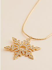 Rhinestone Snowflake Pendant Necklace, , alternate