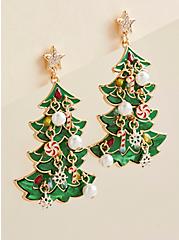 Plus Size Ornamental Tree Earrings, , alternate