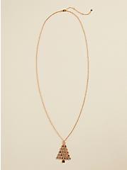 Plus Size Bejeweled Tree Pendant Necklace. , , hi-res