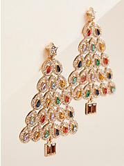 Bejeweled Christmas Tree Statement Earring , , alternate
