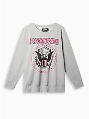 Ramones Cozy Fleece Crew Neck Sweatshirt, MEDIUM HEATHER GREY, hi-res