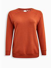 Plus Size Relaxed Fit Super Soft Fleece Raglan Sweatshirt, GREY, hi-res