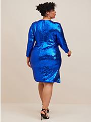 Plus Size At The Knee Sequin Strong Shoulder Dress, SURF THE WEB, alternate