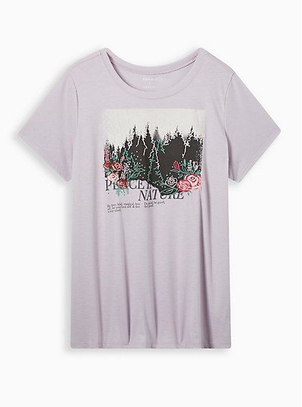Peace In Nature Everyday Signature Jersey Crew Neck Embroidery Tee, RAINDROP, hi-res