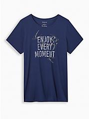 Enjoy Every Moment Everyday Signature Jersey Crew Neck Beaded Tee, MEDEVIAL BLUE, hi-res