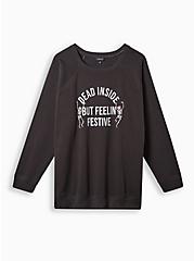 Feelin' Festive Classic Fit Cozy Fleece Crew Neck Sweatshirt, DEEP BLACK, hi-res