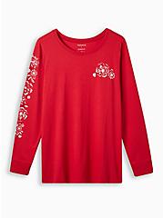 Flowers Classic Fit Signature Jersey Crew Neck Long Sleeve Tee, JESTER RED, hi-res