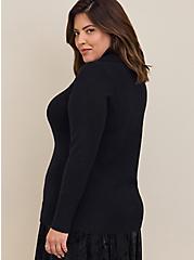 Pullover Turtle Neck Sweater, BLACK, alternate
