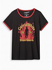 Carrie Classic Fit Cotton Ringer Tee, DEEP BLACK, hi-res