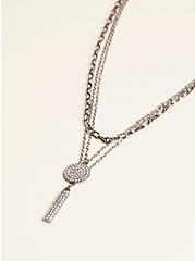 Pave Disc Layered Necklace, , alternate