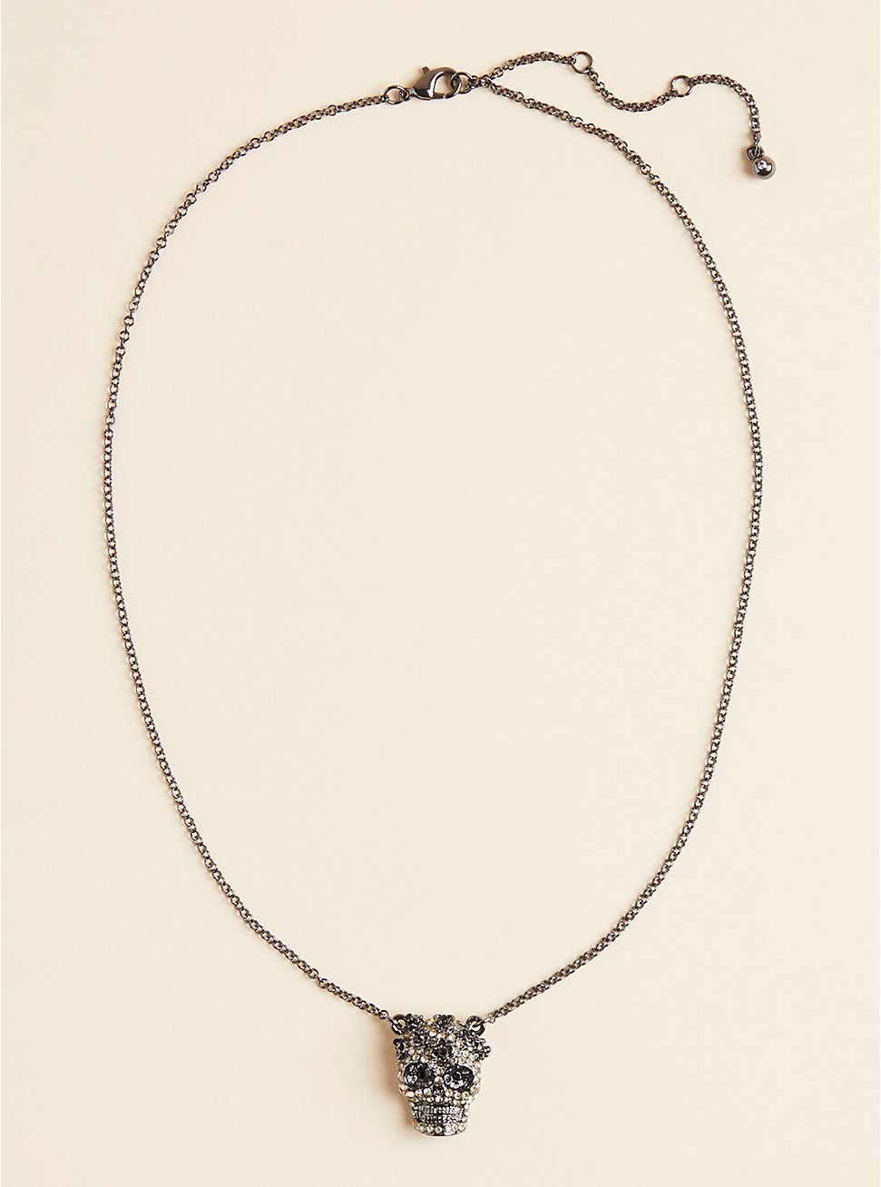 Rhinestone Skull Necklace, , hi-res