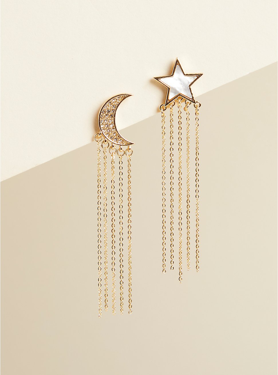 Moon and Star Mismatched Earrings. , , hi-res