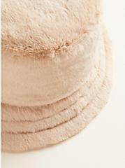 Reversible Fur/Nylon Bucket Hat, BEIGE, alternate