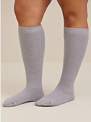 Cable Knit Knee-High, GREY, hi-res