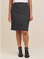 Plus Size Midi Boucle Straight Skirt, WILD GINGER BURGUNDY, alternate