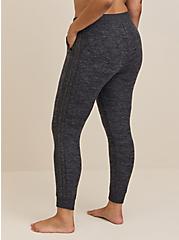 Super Soft Plush Full Length Cable Lounge Jogger, HEATHERED CHARCOAL, alternate