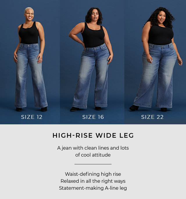 Waist Wide Leg Jeans - A jean with clean lines and lots of cool attitude