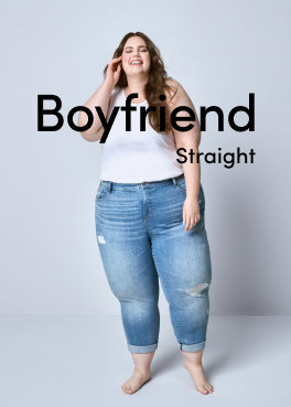 Jeans for Women Plus Size,Juniors Stretch Distressed Boyfriend Relaxed Fit Straight Leg Skinny Denim Jeans