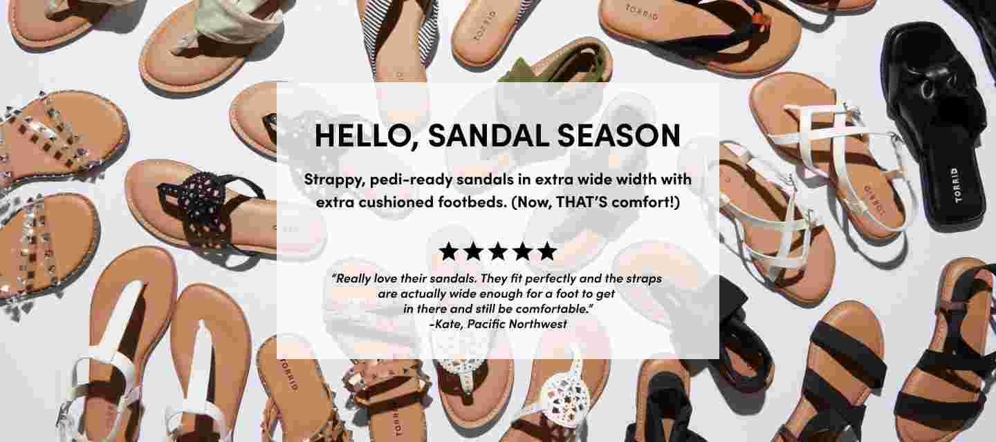 Hello, sandal season. strappy, pedi-ready sandals in extra wide width with extra cushioned footbeds. (now, that's comfort!). Really love their sandals. they fit perfectly