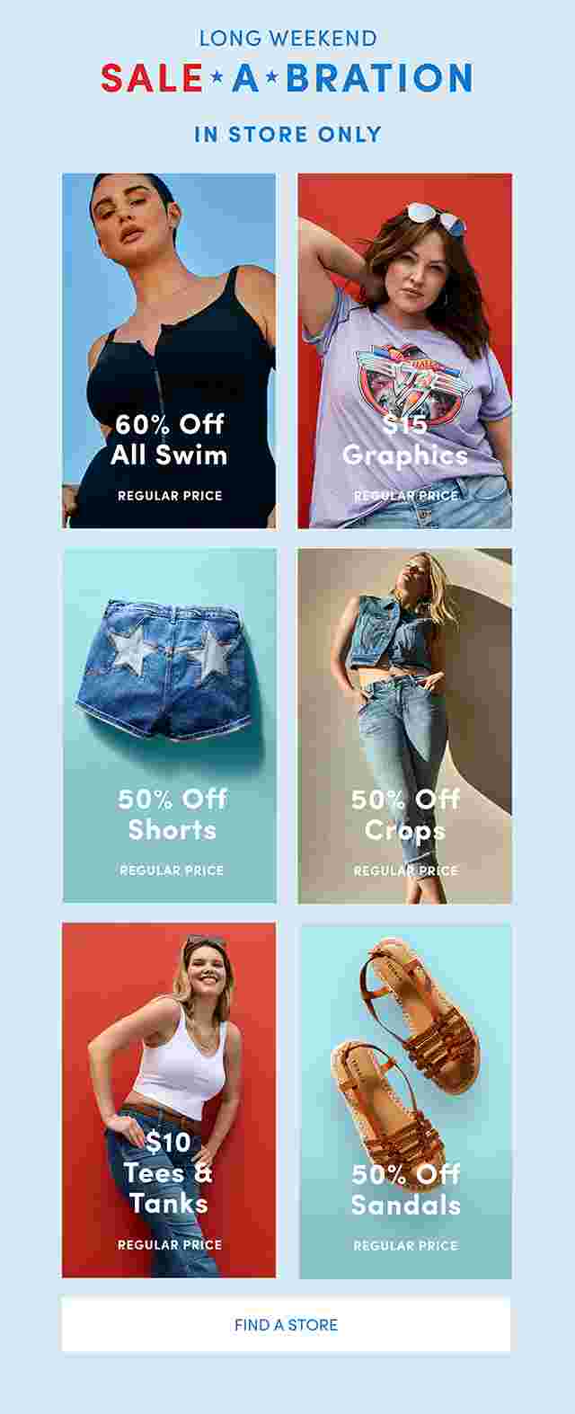 50% off all swim regular price