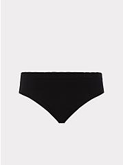 Plus Size Seamless Smooth Mid-Rise Hipster Panty, RICH BLACK, hi-res