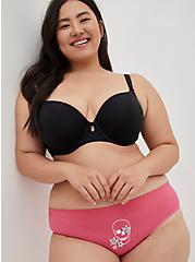 Plus Size Seamless Smooth Mid-Rise Hipster Panty, CHEETAH PINK STAR, alternate