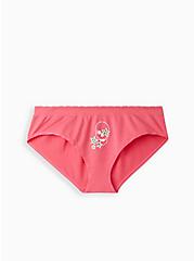 Plus Size Seamless Smooth Mid-Rise Hipster Panty, CHEETAH PINK STAR, hi-res