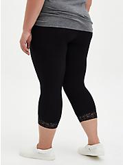 Capri Premium Legging - Lace Hem Black, DEEP BLACK, alternate