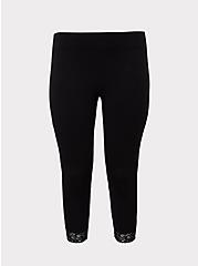 Capri Premium Legging - Lace Hem Black, DEEP BLACK, hi-res