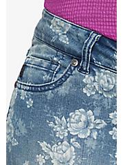 Torrid Denim - Cabbage Rose Print Ankle Zip Stiletto Jeans, BLUE, alternate