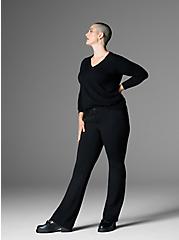 Trouser Slim Boot Studio Luxe Ponte Mid-Rise Pant, DEEP BLACK, hi-res