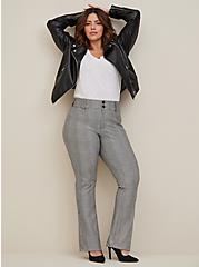 Plus Size Trouser Slim Boot Studio Luxe Ponte Mid-Rise Pant, DARK PLAID, hi-res